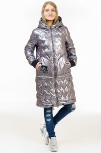 1Подростковая демисезонная куртка для девочки Levin Force H-1926 серебро купить оптом