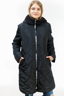 1Подростковая удлиненная куртка для девочки Levin Force L-2016 черный купить оптом