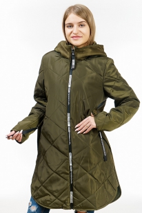 1Подростковая удлиненная куртка для девочки Levin Force L-2016 хаки купить оптом