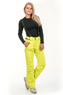 Горнолыжные брюки женские Snow Headquarter D-8172  полукомбинезон, lemon, стрейч купить оптом.