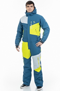 Горнолыжный комбинезон мужской Snow Headquarter A-8826 Blue (джинс с желтым) купить оптом