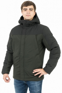 Куртка зимняя мужская Remain 8396 черный/т. зеленый купить оптом